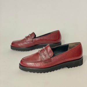 Paul Green Red Leather Sofia Loafers 9.5 M